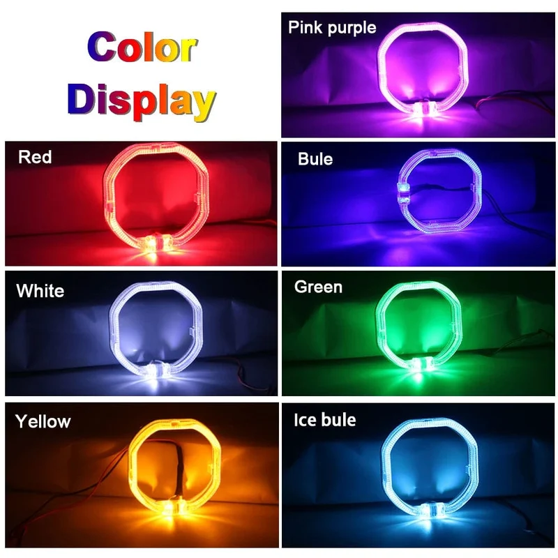 100/76 MM LED Angel Eyes Square Guide Halo Ring Tagfahrlicht mit Treiber für Bi Xenon Scheinwerfergläser DRL Zubehör