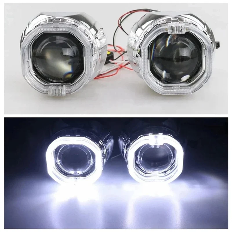 100/76 MM LED Angel Eyes Square Guide Halo Ring Tagfahrlicht mit Treiber für Bi Xenon Scheinwerfergläser DRL Zubehör