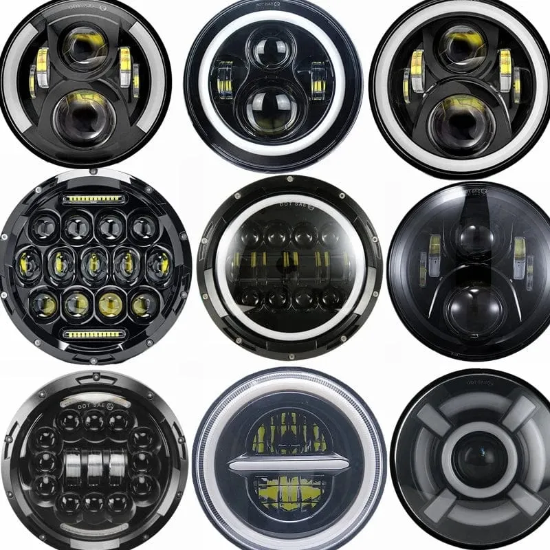 2x Auto 7 Zoll Led-Scheinwerfer Hallo/Low H4 Halo Winkel Augen DRL Für Jeep JK TJ OffRoad Defender Hummer 4x4 Suzuki Samurai Scheinwerfer
