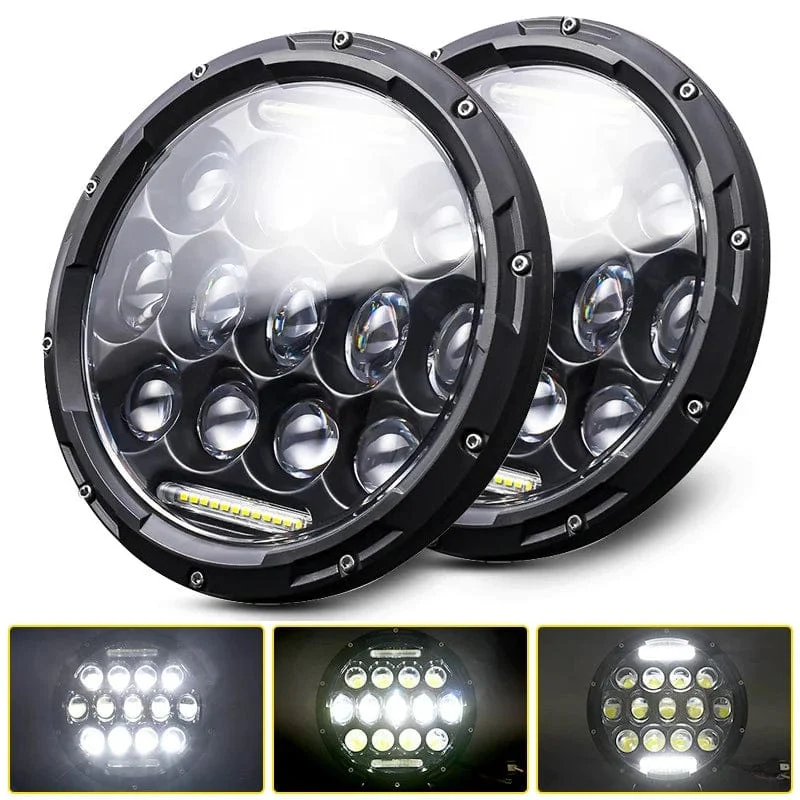 2x Auto 7 Zoll Led-Scheinwerfer Hallo/Low H4 Halo Winkel Augen DRL Für Jeep JK TJ OffRoad Defender Hummer 4x4 Suzuki Samurai Scheinwerfer