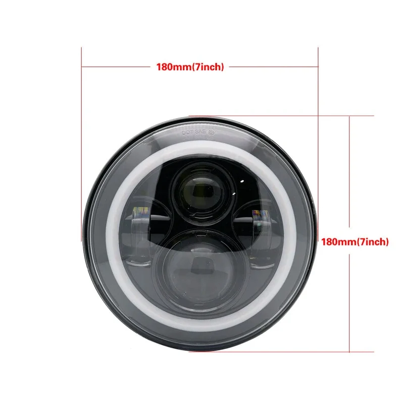 2x Auto 7 Zoll Led-Scheinwerfer Hallo/Low H4 Halo Winkel Augen DRL Für Jeep JK TJ OffRoad Defender Hummer 4x4 Suzuki Samurai Scheinwerfer