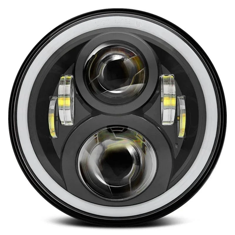 2x Auto 7 Zoll Led-Scheinwerfer Hallo/Low H4 Halo Winkel Augen DRL Für Jeep JK TJ OffRoad Defender Hummer 4x4 Suzuki Samurai Scheinwerfer