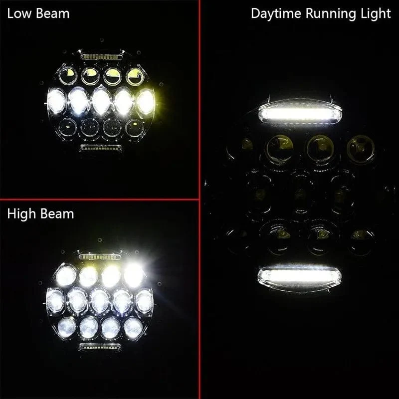 2x Auto 7 Zoll Led-Scheinwerfer Hallo/Low H4 Halo Winkel Augen DRL Für Jeep JK TJ OffRoad Defender Hummer 4x4 Suzuki Samurai Scheinwerfer