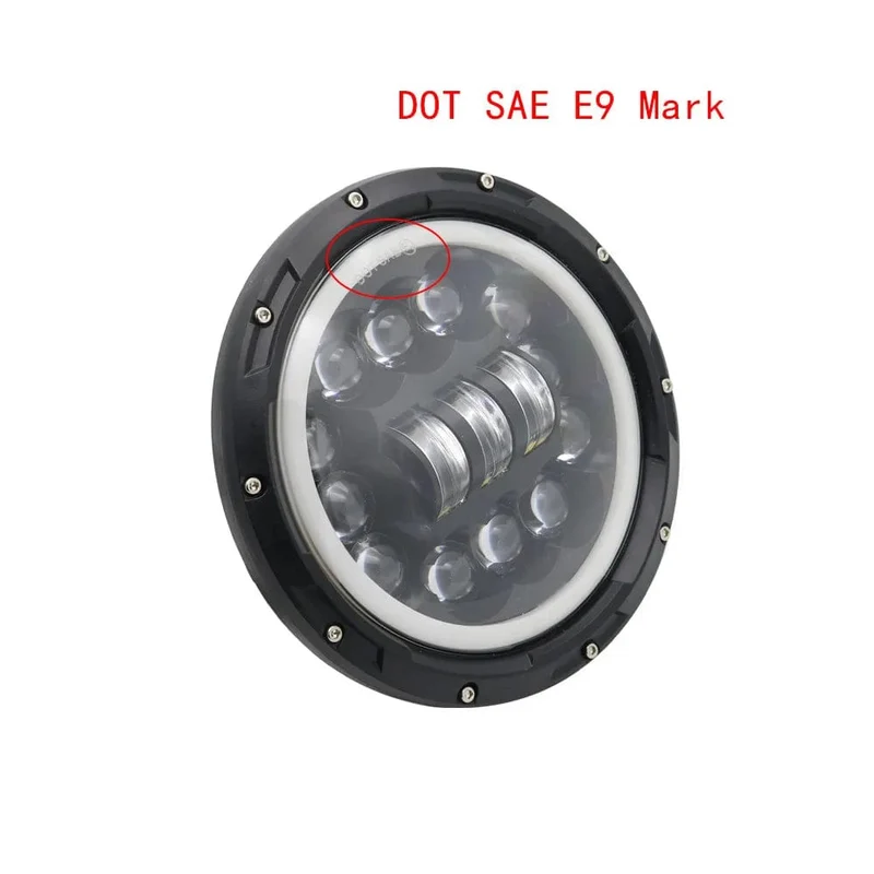 2x Auto 7 Zoll Led-Scheinwerfer Hallo/Low H4 Halo Winkel Augen DRL Für Jeep JK TJ OffRoad Defender Hummer 4x4 Suzuki Samurai Scheinwerfer
