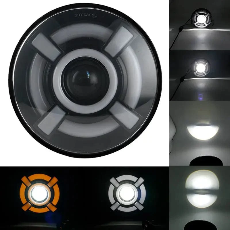 2x Auto 7 Zoll Led-Scheinwerfer Hallo/Low H4 Halo Winkel Augen DRL Für Jeep JK TJ OffRoad Defender Hummer 4x4 Suzuki Samurai Scheinwerfer