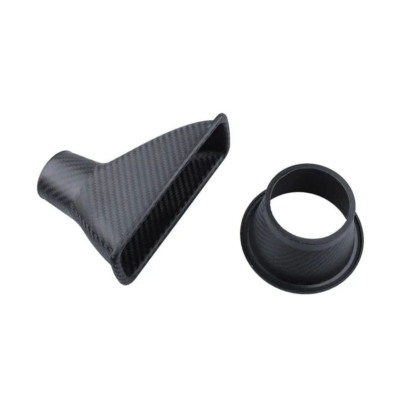 Universal Auto Front Stoßstange Einlass Luft Turbo Lufteinlassrohr Kit ABS Turbine Einlass Kit Rohr Lufttrichter Carbon Faser Aussehen