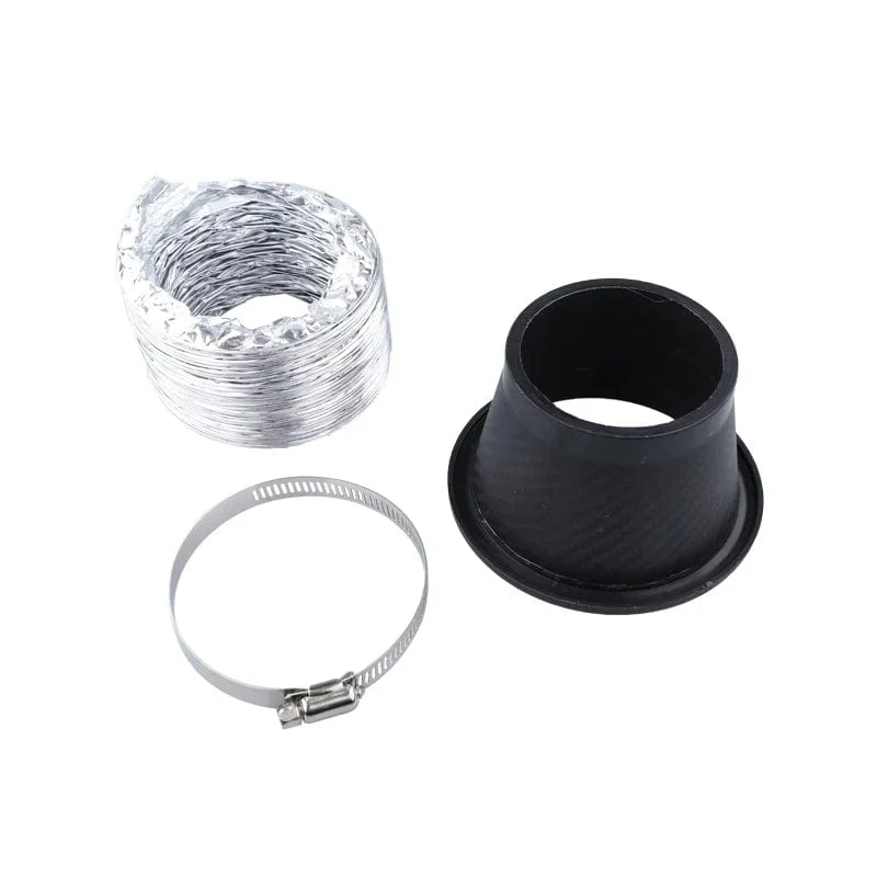 Universal Auto Front Stoßstange Einlass Luft Turbo Lufteinlassrohr Kit ABS Turbine Einlass Kit Rohr Lufttrichter Carbon Faser Aussehen