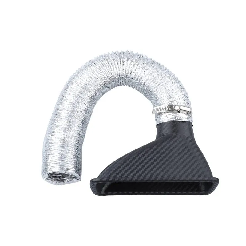 Universal Auto Front Stoßstange Einlass Luft Turbo Lufteinlassrohr Kit ABS Turbine Einlass Kit Rohr Lufttrichter Carbon Faser Aussehen