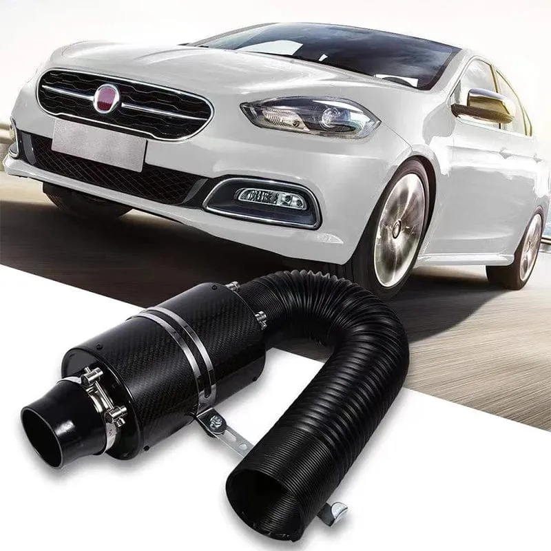 1 Set Universal Auto 3 Zoll Kohlefaser Kaltluftfilter Feed Geschlossene Ansaugrohr Schlauch Kit Universal