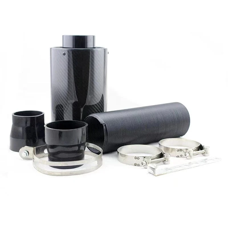 1 Set Universal Auto 3 Zoll Kohlefaser Kaltluftfilter Feed Geschlossene Ansaugrohr Schlauch Kit Universal