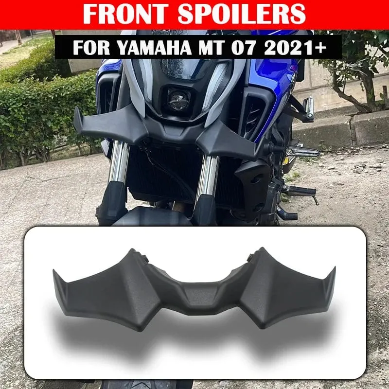 Motorradzubehör Schwarz Naked Front Downforce Spoiler Winglet Aerodynamischer Flügelsatz Spoiler Für YAMAHA MT 07 2021 2022 2023