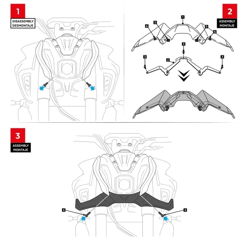 Motorradzubehör Schwarz Naked Front Downforce Spoiler Winglet Aerodynamischer Flügelsatz Spoiler Für YAMAHA MT 07 2021 2022 2023