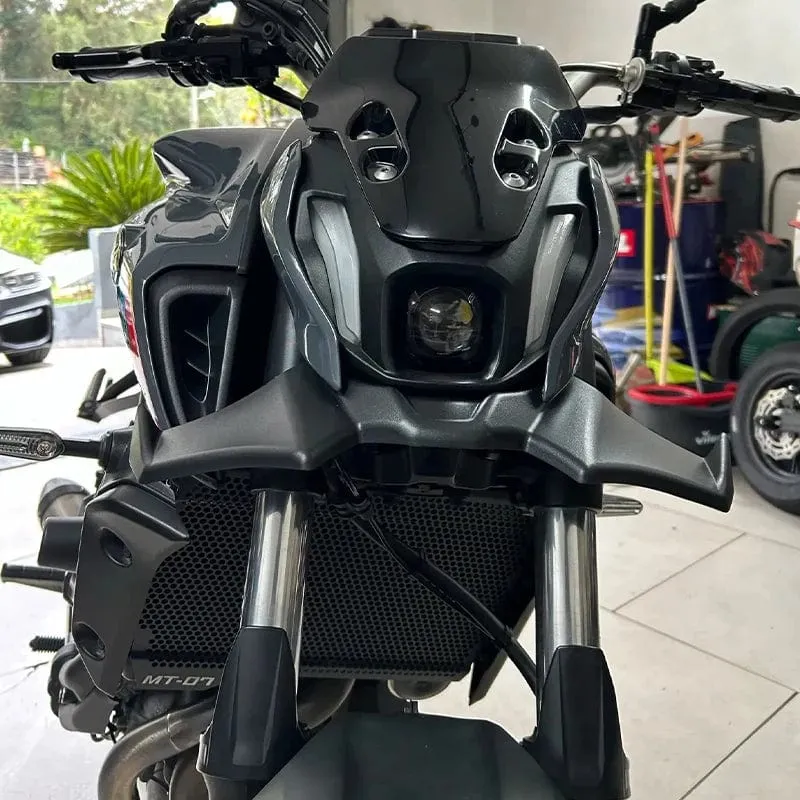 Motorradzubehör Schwarz Naked Front Downforce Spoiler Winglet Aerodynamischer Flügelsatz Spoiler Für YAMAHA MT 07 2021 2022 2023