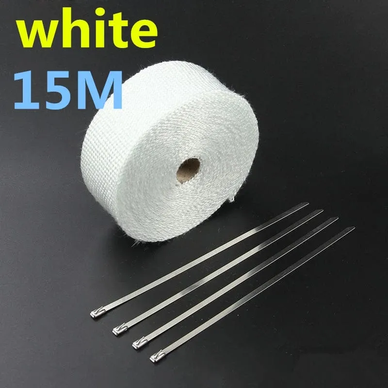 Vintage Motorrad 5cm * 5/10/15M Motorrad Auspuffrohr Header Wärme Wrap Beständig Wrap Band fiberglas Hitzeschild Motocross