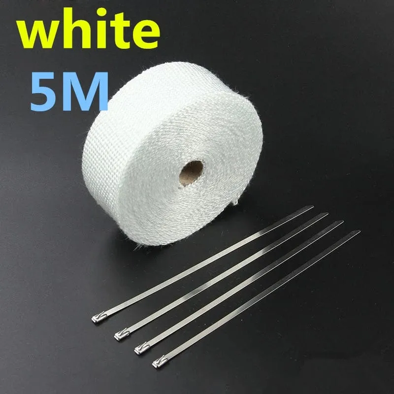 Vintage Motorrad 5cm * 5/10/15M Motorrad Auspuffrohr Header Wärme Wrap Beständig Wrap Band fiberglas Hitzeschild Motocross