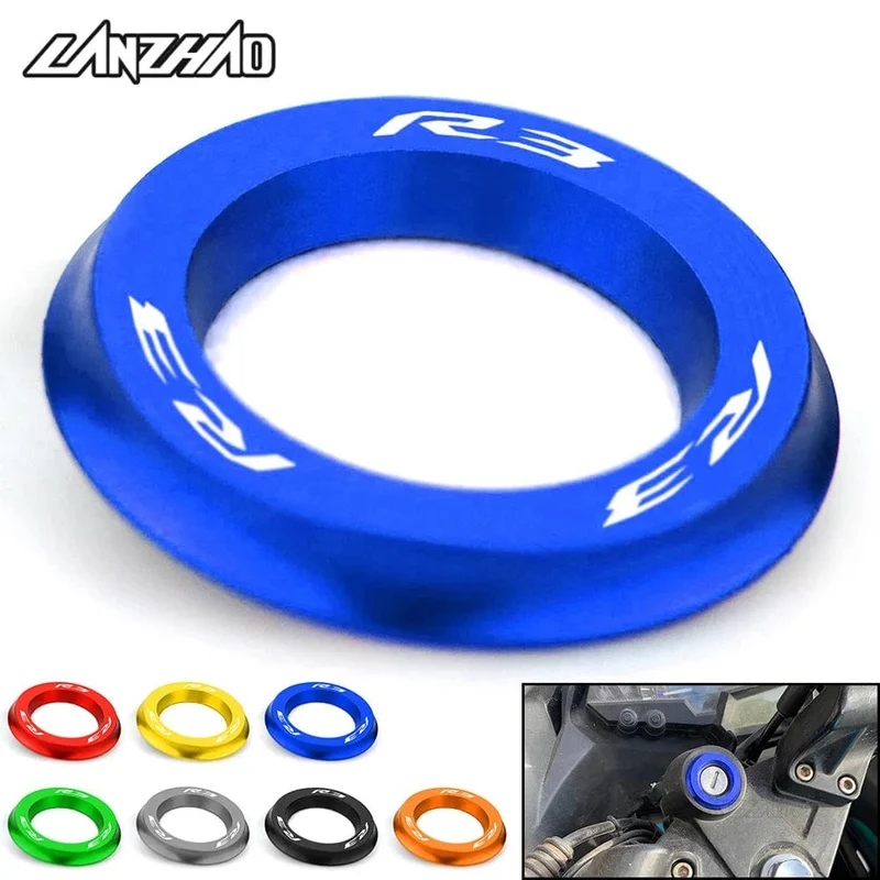 R3 Motorrad-Zündschalter-Abdeckring, CNC-Aluminium-Zubehör für Yamaha YZF R3 2013 2014 2015 2016 2017 2018 2019