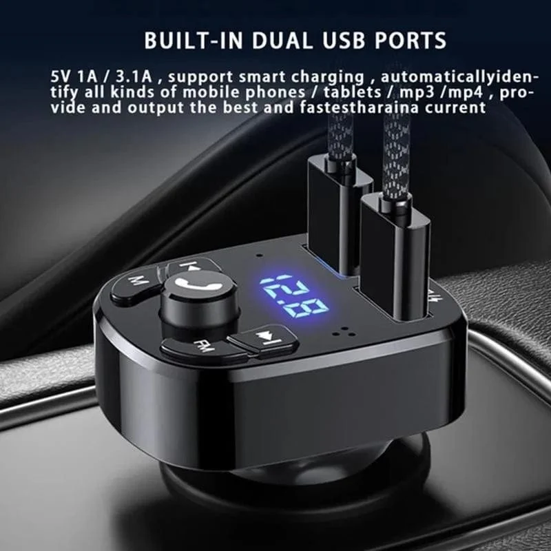 FM Transmitter Bluetooth Wireless Car Kit Freisprecheinrichtung Dual USB Autoladegerät 2.1A MP3 Musik TF Karte U Disk AUX Player