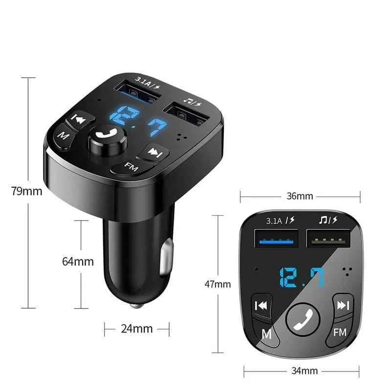 FM Transmitter Bluetooth Wireless Car Kit Freisprecheinrichtung Dual USB Autoladegerät 2.1A MP3 Musik TF Karte U Disk AUX Player