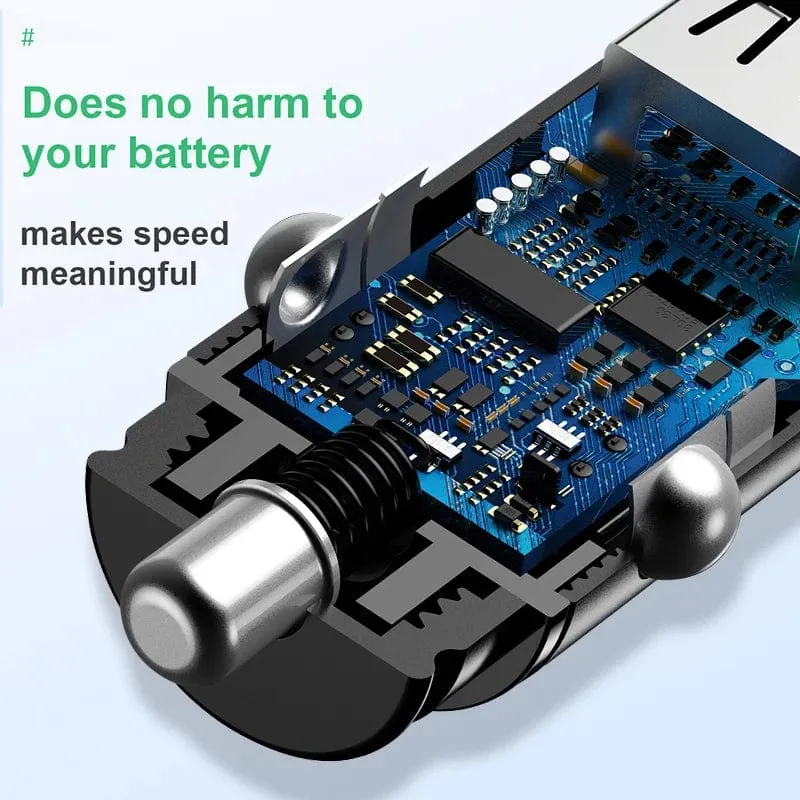 Baseus Dual USB Autoladegerät 5A Fast Charing 2 Port 12-24V Zigarettenanzünder Auto USBC Ladegerät für iPhone 12 Netzteil