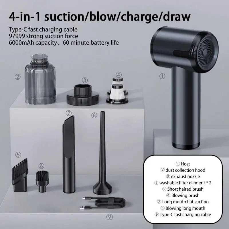 Xiaomi 5 in 1 Auto Staubsauger 1990000PA Leistungsstarke Handheld Reinigung Maschine für Home Appliance Auto Reiniger Kabellos Tragbare
