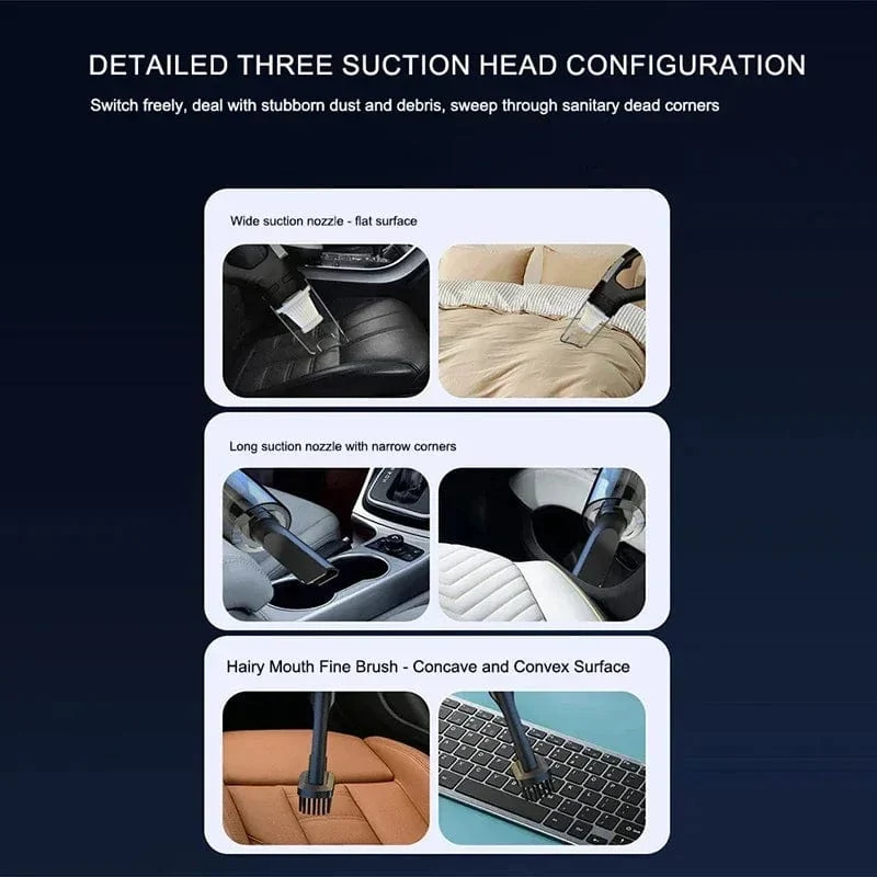 Xiaomi 160W Autostaubsauger, kabelloser, tragbarer Handstaubsauger, USB-Aufladung, hohe Leistung, geeignet für Tierhaare im Auto