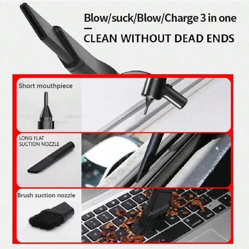 Xiaomi kabelloser Autostaubsauger, multifunktional, tragbar, 98000000, Hochleistungs-Saug- und Blasfunktion, doppelter Verwendungszweck für trockene und nasse