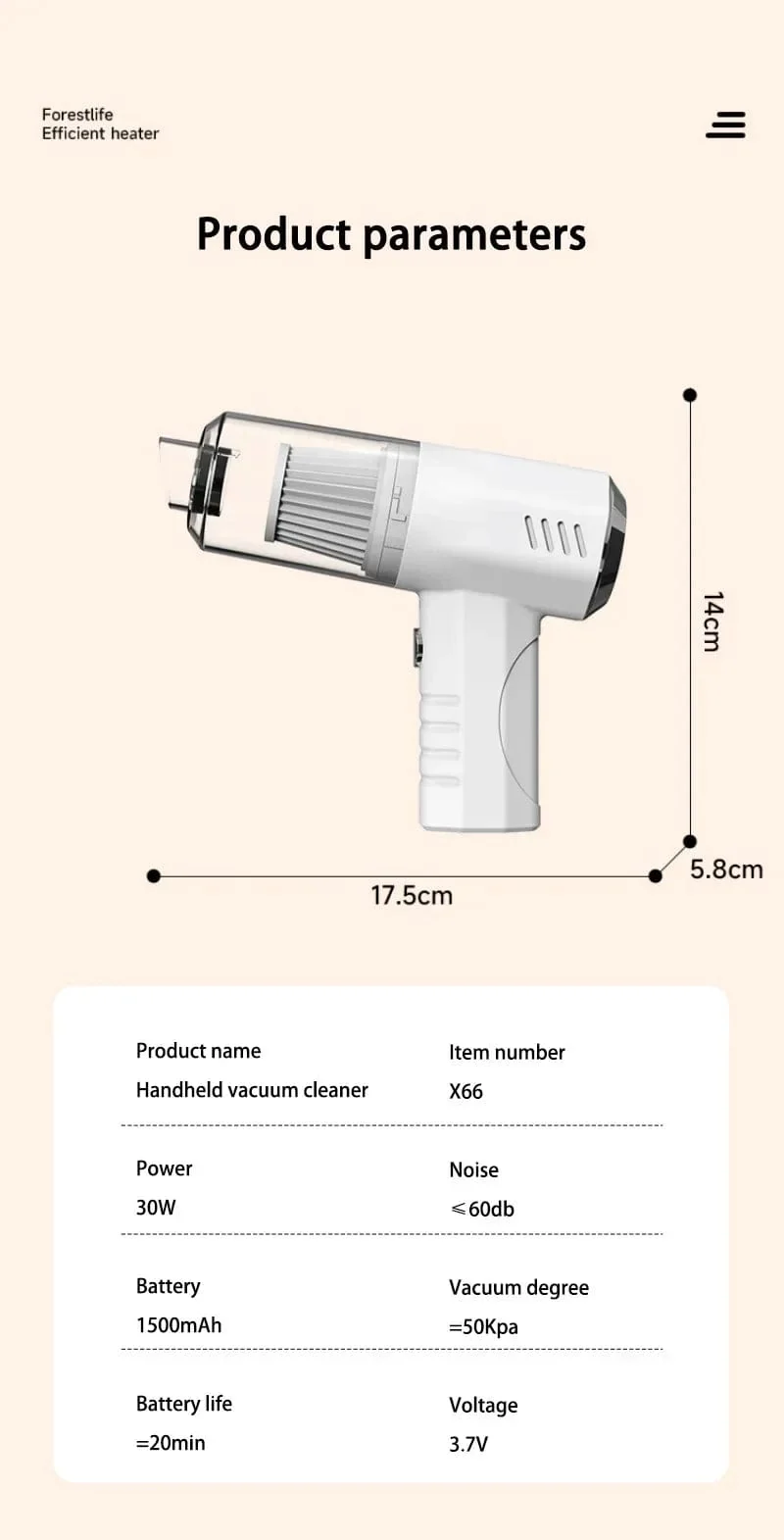 Xiaomi 9800000PA Tragbarer Autostaubsauger 200W Staubsauger Milbenentfernung Auto Elektrischer Haushaltsstaubsauger Nass- und Trocken