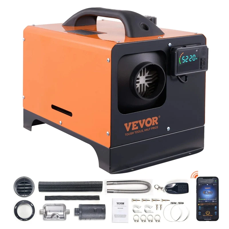 VEVOR Diesel-Luftheizung, 12 V, 2/5/8 kW, Diesel-Heizung mit Fernbedienung, Standheizung, Autoheizung für Wohnmobil, Anhänger, Camper, Van, Boot