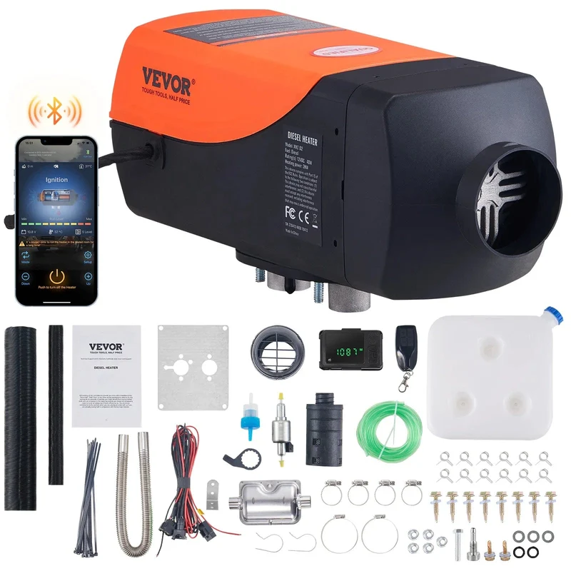 VEVOR Diesel-Luftheizung, 12 V, 2/5/8 kW, Diesel-Heizung mit Fernbedienung, Standheizung, Autoheizung für Wohnmobil, Anhänger, Camper, Van, Boot