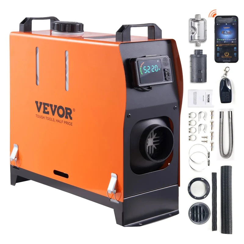 VEVOR Diesel-Luftheizung, 12 V, 2/5/8 kW, Diesel-Heizung mit Fernbedienung, Standheizung, Autoheizung für Wohnmobil, Anhänger, Camper, Van, Boot