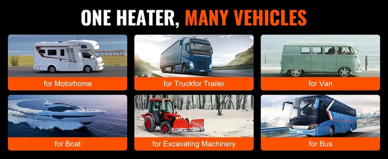 VEVOR Diesel-Luftheizung, 12 V, 2/5/8 kW, Diesel-Heizung mit Fernbedienung, Standheizung, Autoheizung für Wohnmobil, Anhänger, Camper, Van, Boot