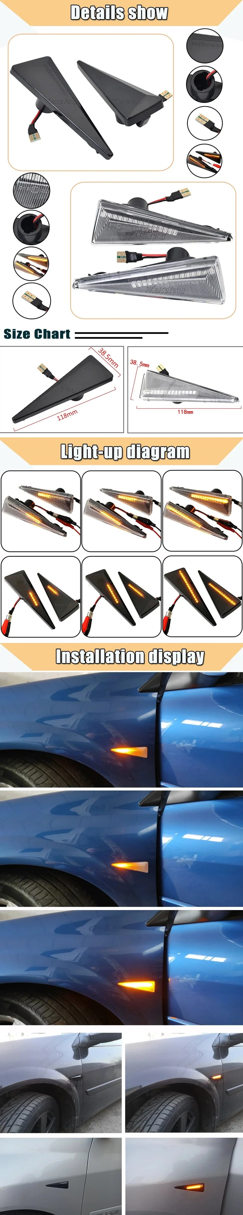 2 stück Led Dynamische Seite Marker Blinker Licht Für Renault Megane MK2 CC Espace MK4 Scenic MK2 Wind Avantime Thalia 2
