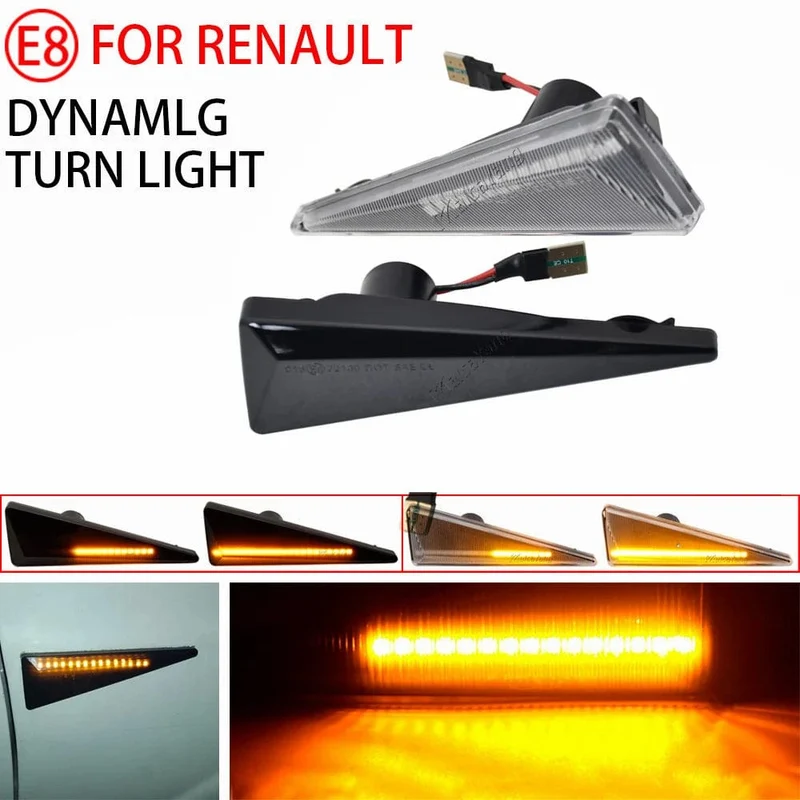 2 stück Led Dynamische Seite Marker Blinker Licht Für Renault Megane MK2 CC Espace MK4 Scenic MK2 Wind Avantime Thalia 2