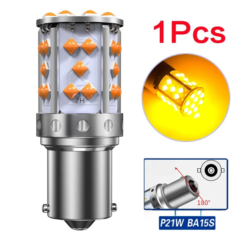2 Stücke WY21W LED Canbus Kein Fehler Kein Hyper Flash Blinker Birne 3030 SMD T20 7440 W21W 1156 ba15s LED Lampe 12V Orange