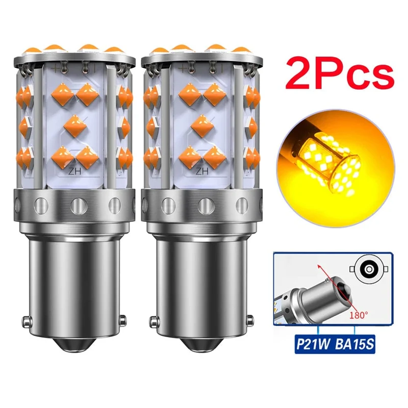 2 Stücke WY21W LED Canbus Kein Fehler Kein Hyper Flash Blinker Birne 3030 SMD T20 7440 W21W 1156 ba15s LED Lampe 12V Orange