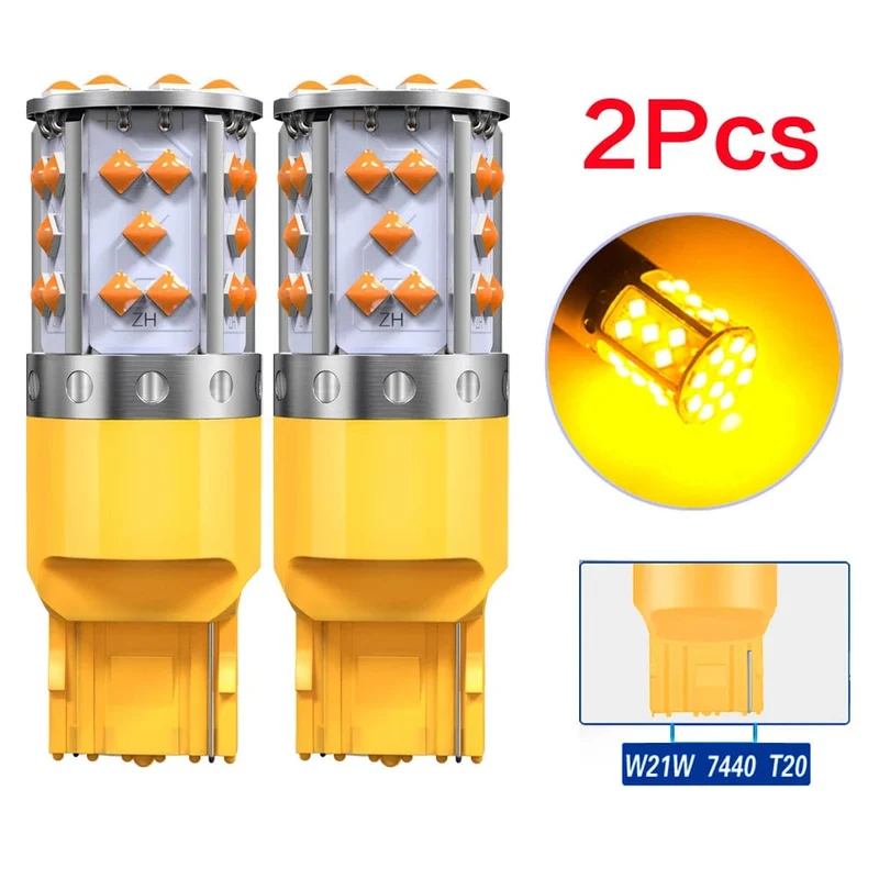 2 Stücke WY21W LED Canbus Kein Fehler Kein Hyper Flash Blinker Birne 3030 SMD T20 7440 W21W 1156 ba15s LED Lampe 12V Orange
