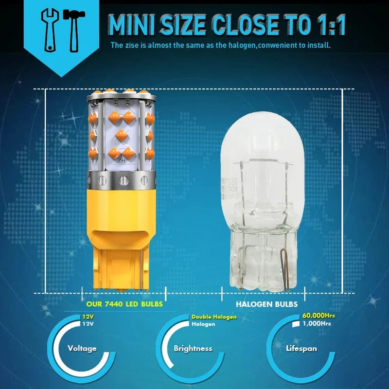 2 Stücke WY21W LED Canbus Kein Fehler Kein Hyper Flash Blinker Birne 3030 SMD T20 7440 W21W 1156 ba15s LED Lampe 12V Orange