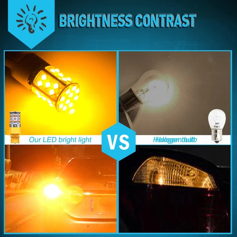 2 Stücke WY21W LED Canbus Kein Fehler Kein Hyper Flash Blinker Birne 3030 SMD T20 7440 W21W 1156 ba15s LED Lampe 12V Orange