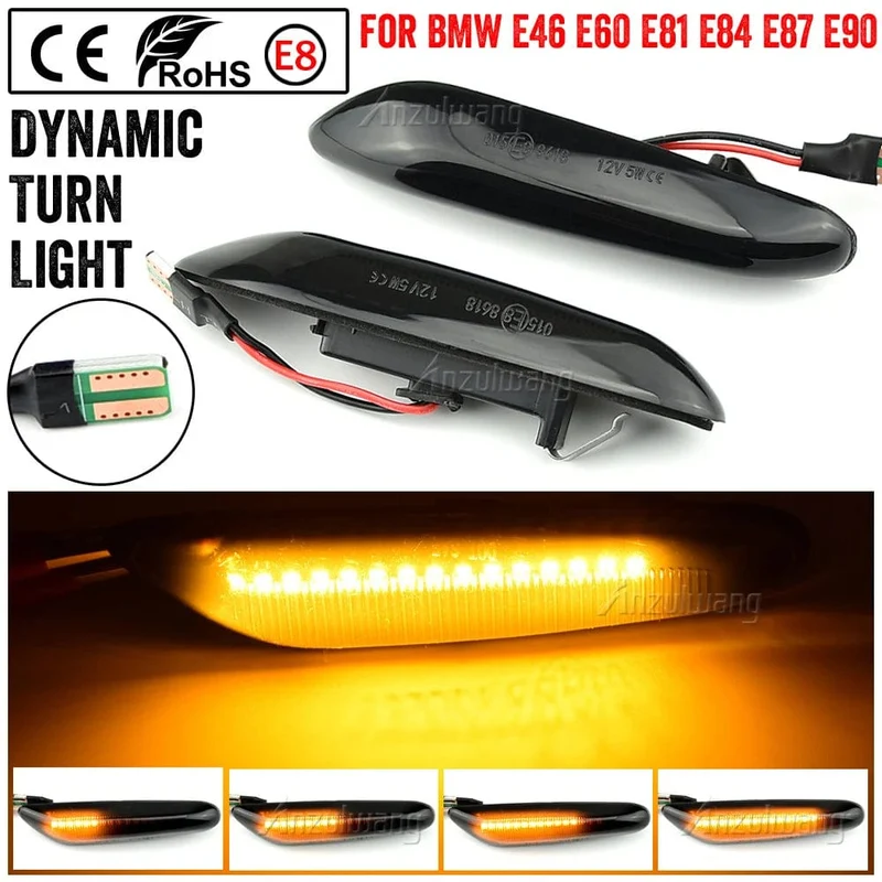 2 stück Led Dynamische Seite Marker Blinker Licht Anzeige Blinker Lampe Signal Lampe Für BMW E90 E91 E92 E93 E60 e87 E82 E46