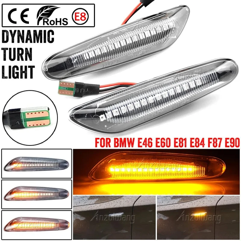 2 stück Led Dynamische Seite Marker Blinker Licht Anzeige Blinker Lampe Signal Lampe Für BMW E90 E91 E92 E93 E60 e87 E82 E46