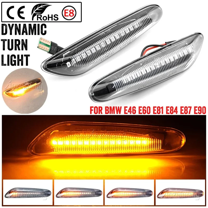 2 stück Led Dynamische Seite Marker Blinker Licht Anzeige Blinker Lampe Signal Lampe Für BMW E90 E91 E92 E93 E60 e87 E82 E46