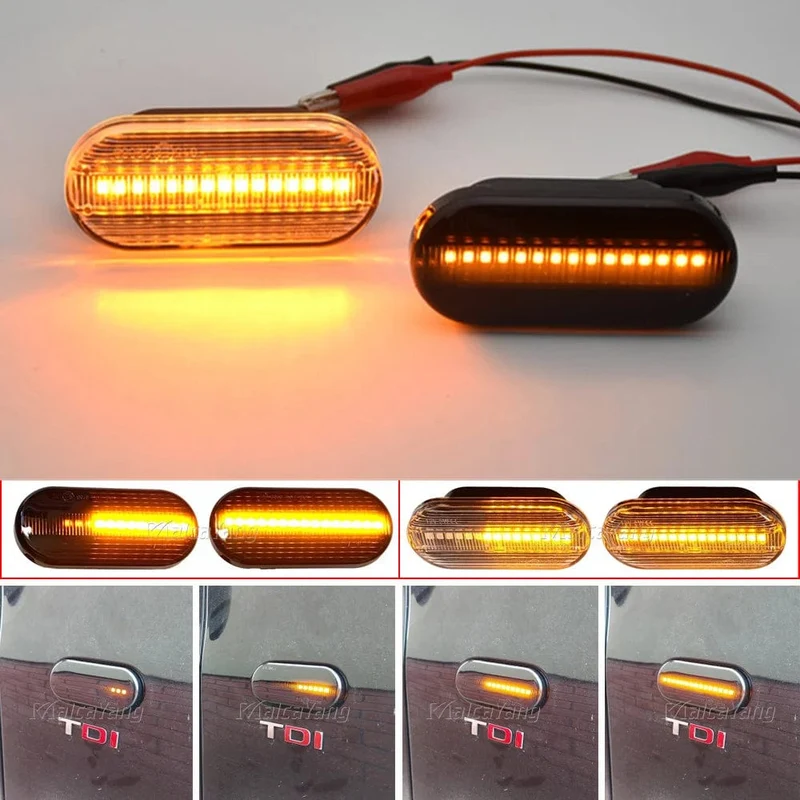 2 stück Dynamische Led-blinker Seite marker licht Lampe für VW Volkswagen Bora Golf 3/4 Passat 3B Polo 6N Sharan Vento T5 SEAT Ibiza