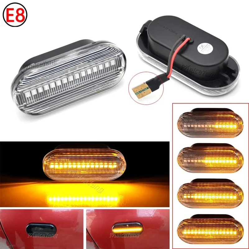 2 stück Dynamische Led-blinker Seite marker licht Lampe für VW Volkswagen Bora Golf 3/4 Passat 3B Polo 6N Sharan Vento T5 SEAT Ibiza
