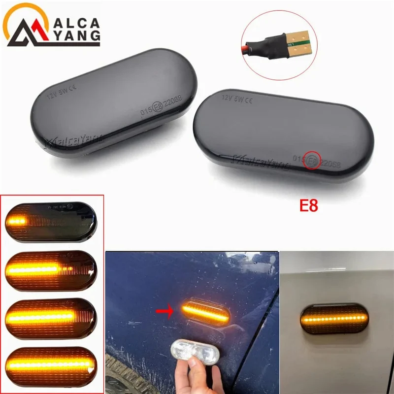 2 stück Dynamische Led-blinker Seite marker licht Lampe für VW Volkswagen Bora Golf 3/4 Passat 3B Polo 6N Sharan Vento T5 SEAT Ibiza