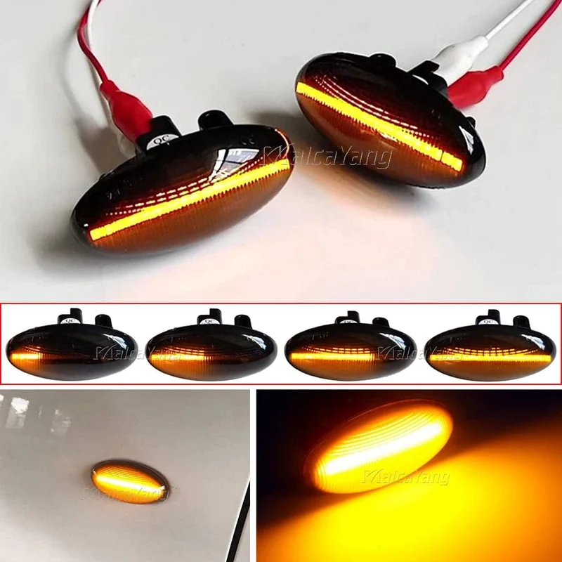 2x Led Dynamische Blinker Seite Marker Licht Lampe Für Peugeot 1007 107 206 307 407 607 Partner Expert