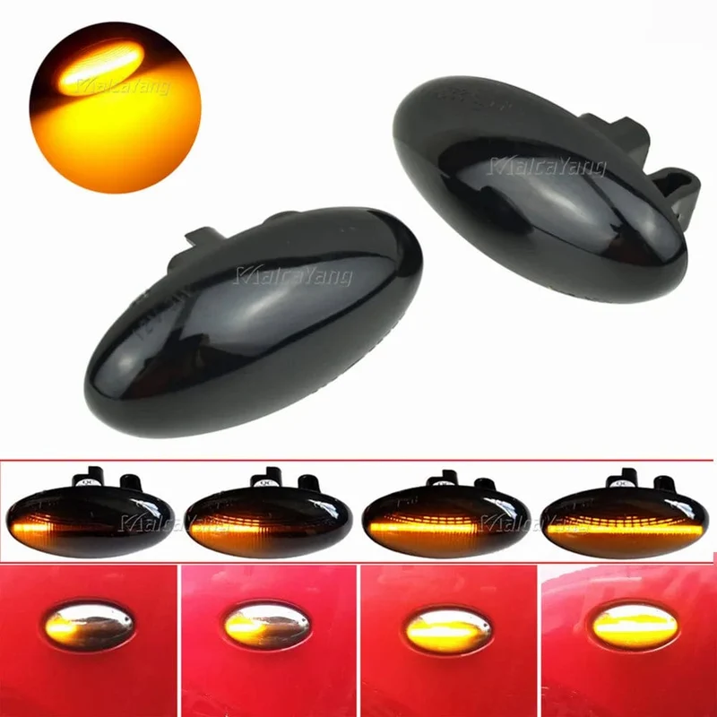 2x Led Dynamische Blinker Seite Marker Licht Lampe Für Peugeot 1007 107 206 307 407 607 Partner Expert