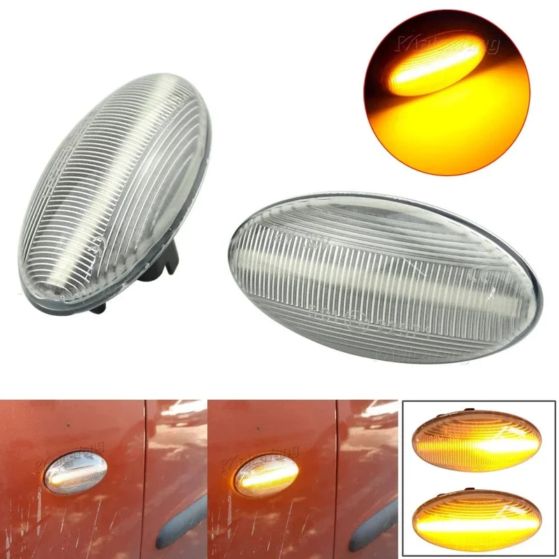 2x Led Dynamische Blinker Seite Marker Licht Lampe Für Peugeot 1007 107 206 307 407 607 Partner Expert