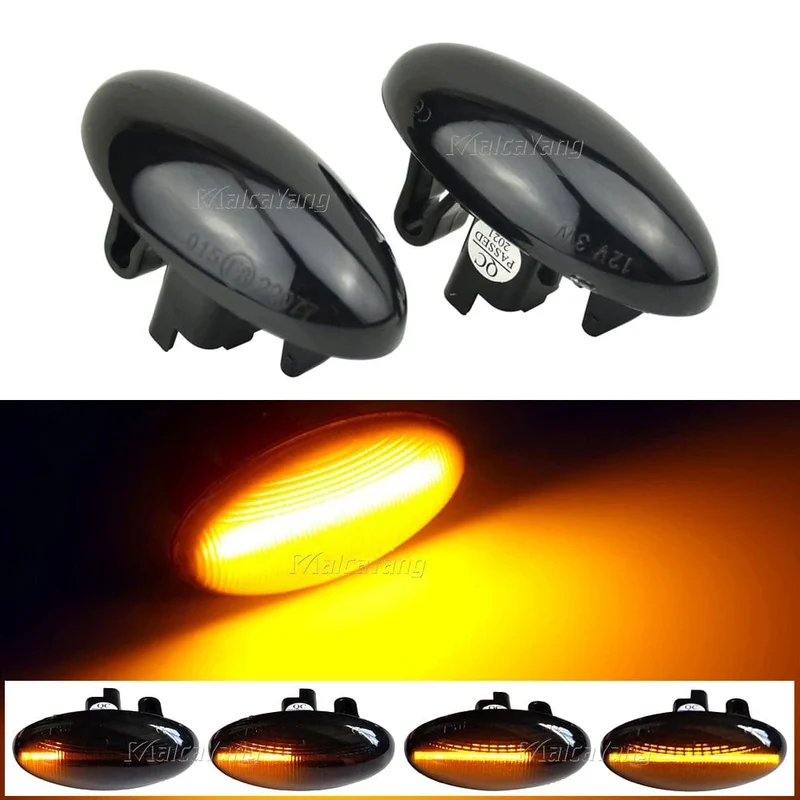 2x Led Dynamische Blinker Seite Marker Licht Lampe Für Peugeot 1007 107 206 307 407 607 Partner Expert