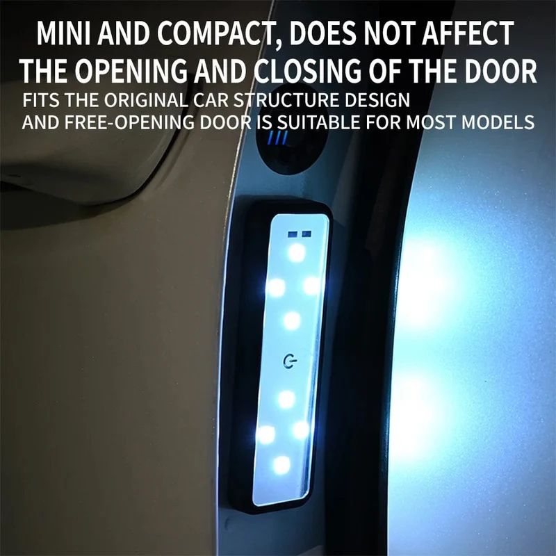 2 STÜCKE Autotürlichter LED Willkommenslicht Magnetsteuerung USB-Aufladung Auto Offene Tür Sichere Antikollisions-Notsignallampe