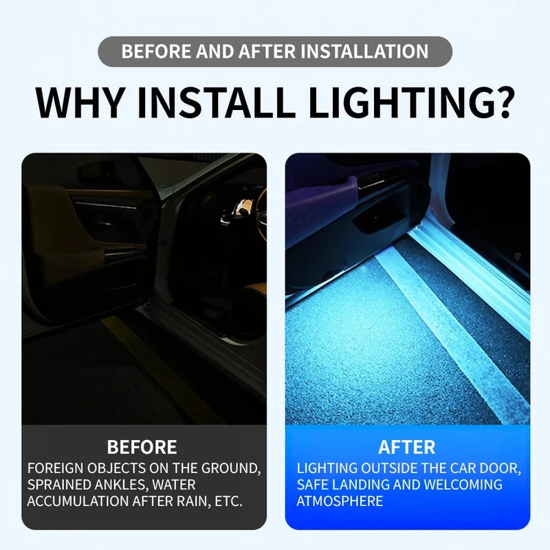 2 STÜCKE Autotürlichter LED Willkommenslicht Magnetsteuerung USB-Aufladung Auto Offene Tür Sichere Antikollisions-Notsignallampe